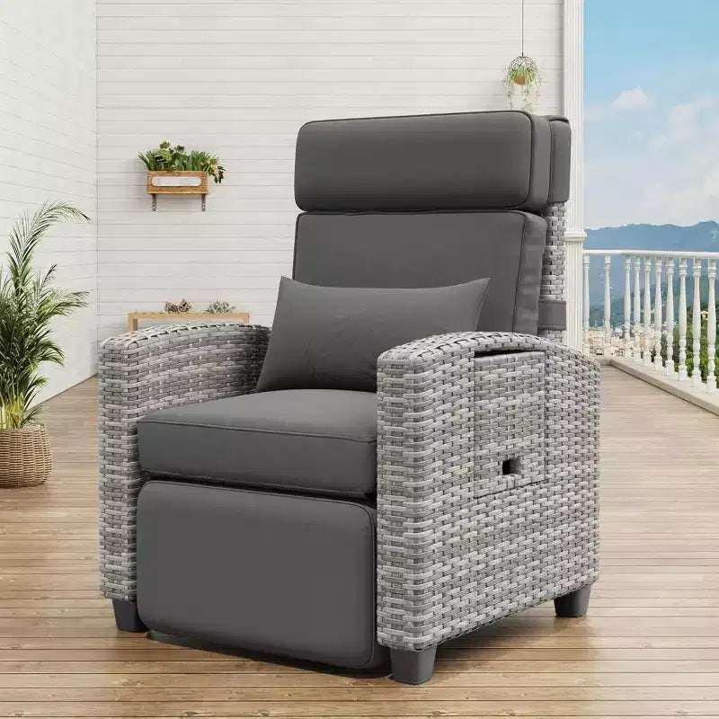 Fauteuil de patio inclinable avec réglage indépendant du dossier et du repose-pieds