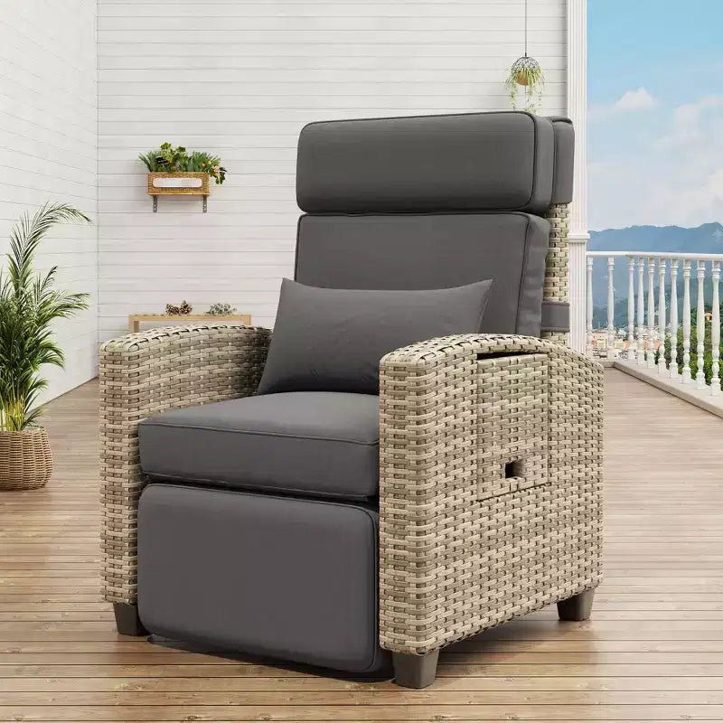 Fauteuil de patio inclinable avec réglage indépendant du dossier et du repose-pieds