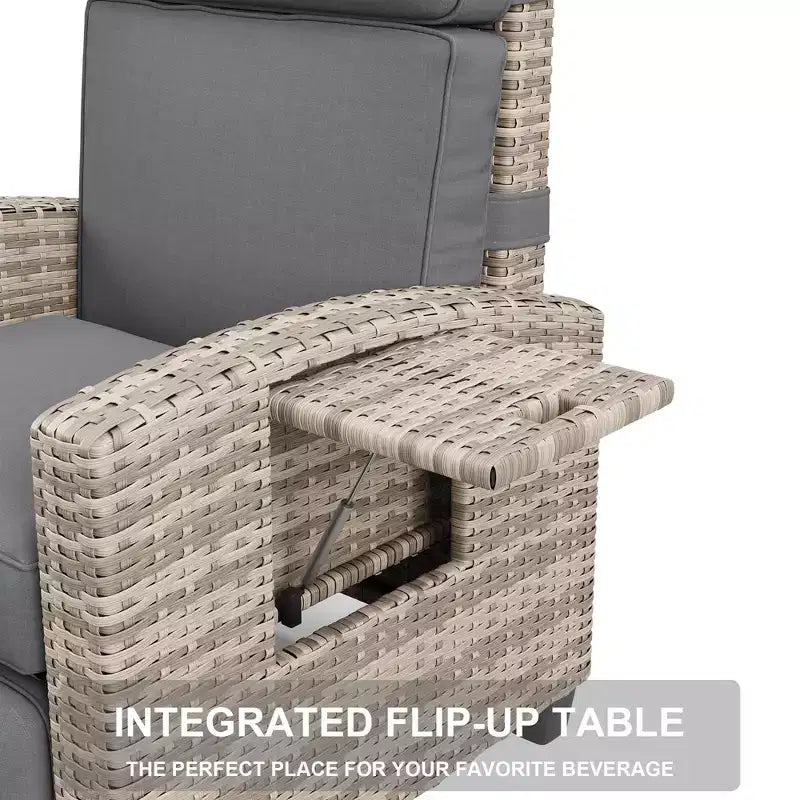 Fauteuil de patio inclinable avec réglage indépendant du dossier et du repose-pieds