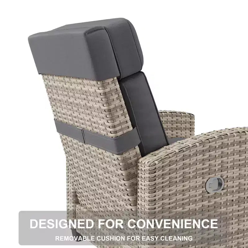 Fauteuil de patio inclinable avec réglage indépendant du dossier et du repose-pieds