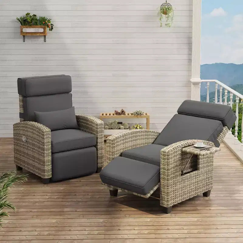 Fauteuil de patio inclinable avec réglage indépendant du dossier et du repose-pieds