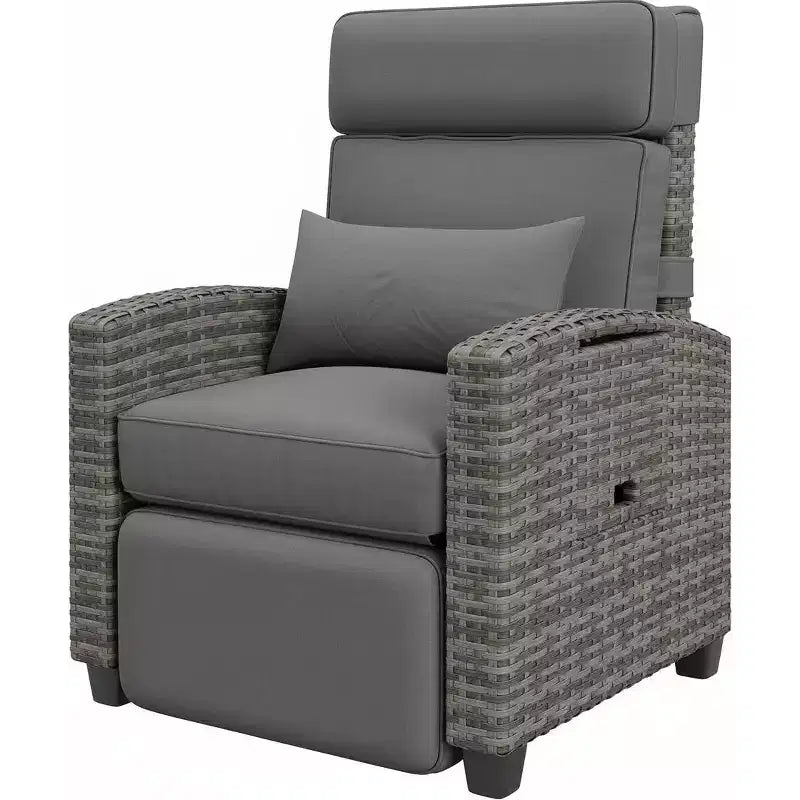 Fauteuil de patio inclinable avec réglage indépendant du dossier et du repose-pieds