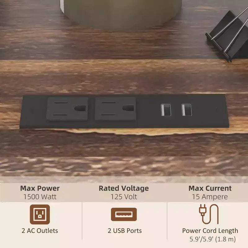Meuble d'imprimante avec prise et ports de chargement USB, Table d'imprimante mobile industrielle