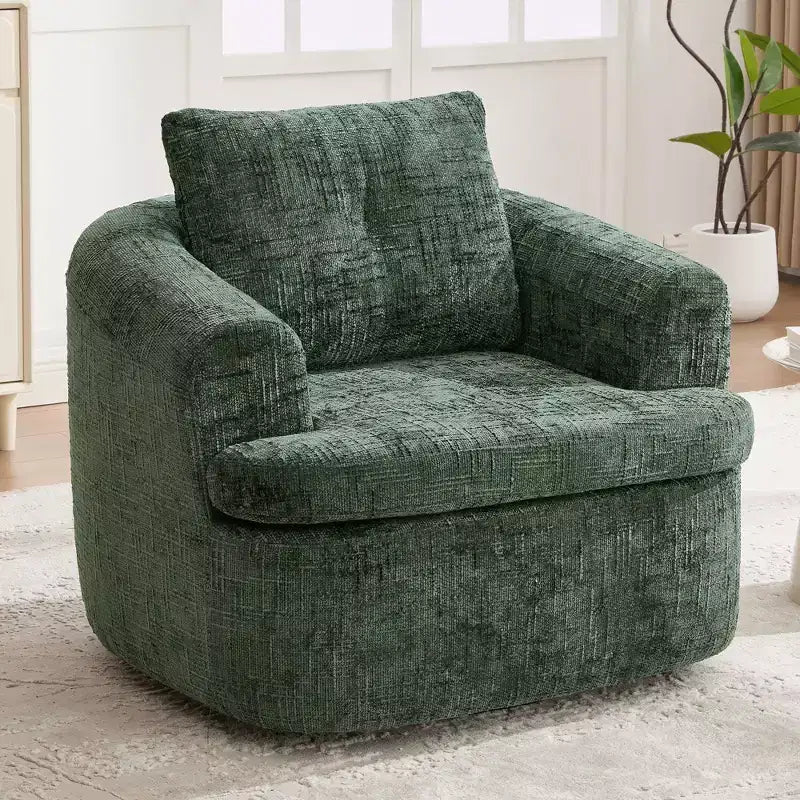 Fauteuil de salon, Fauteuil pivotant rond avec coussin à double couche