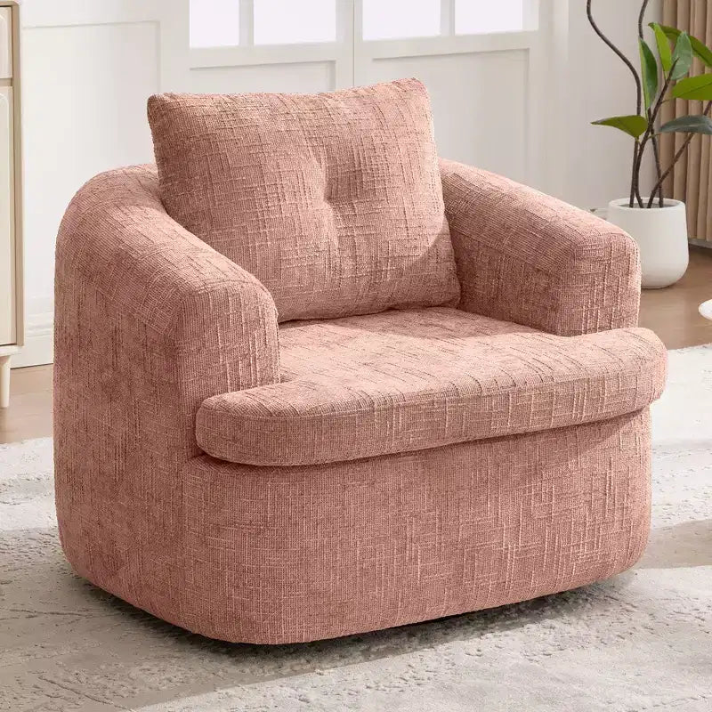 Fauteuil de salon, Fauteuil pivotant rond avec coussin à double couche