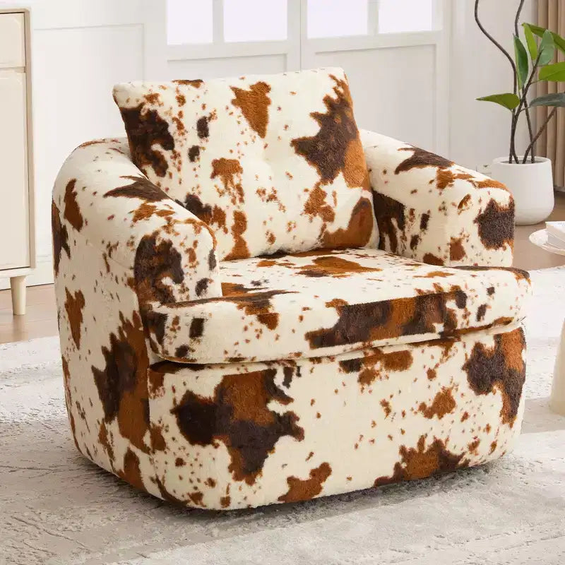 Fauteuil de salon, Fauteuil pivotant rond avec coussin à double couche