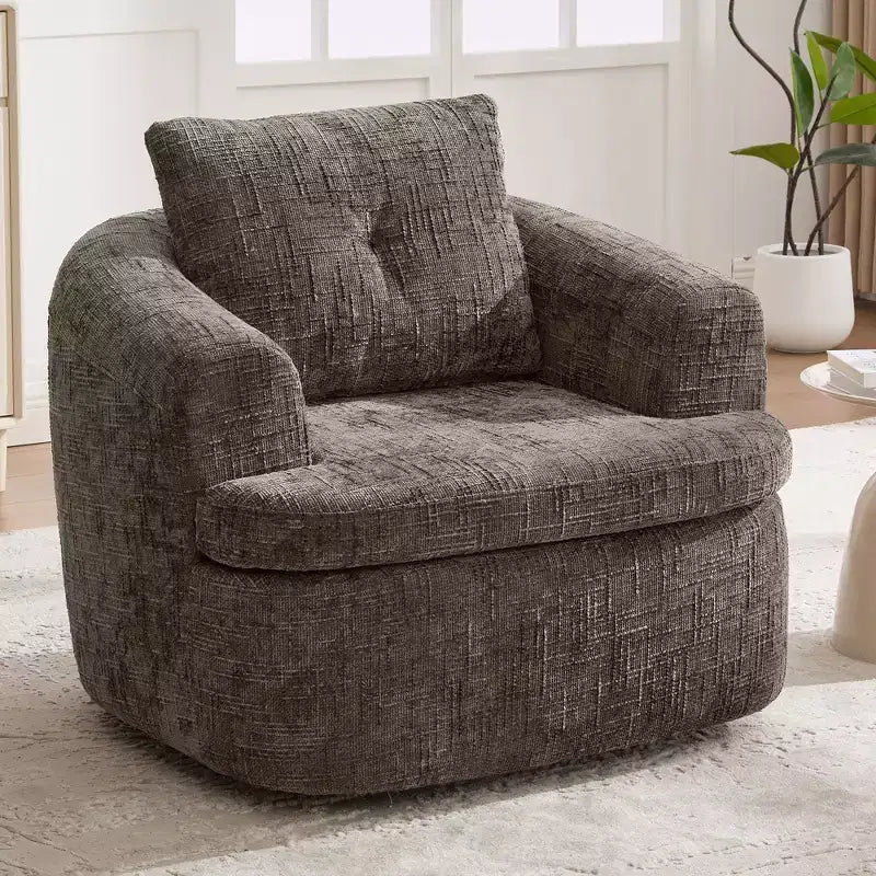 Fauteuil de salon, Fauteuil pivotant rond avec coussin à double couche