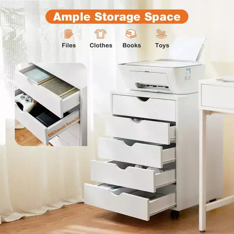 Meuble de classement mobile à tiroirs, Organisateur de rangement moderne sous le bureau pour le bureau