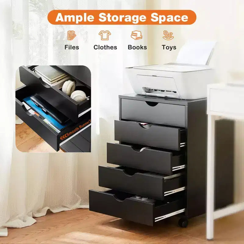 Meuble de classement mobile à tiroirs, Organisateur de rangement moderne sous le bureau pour le bureau