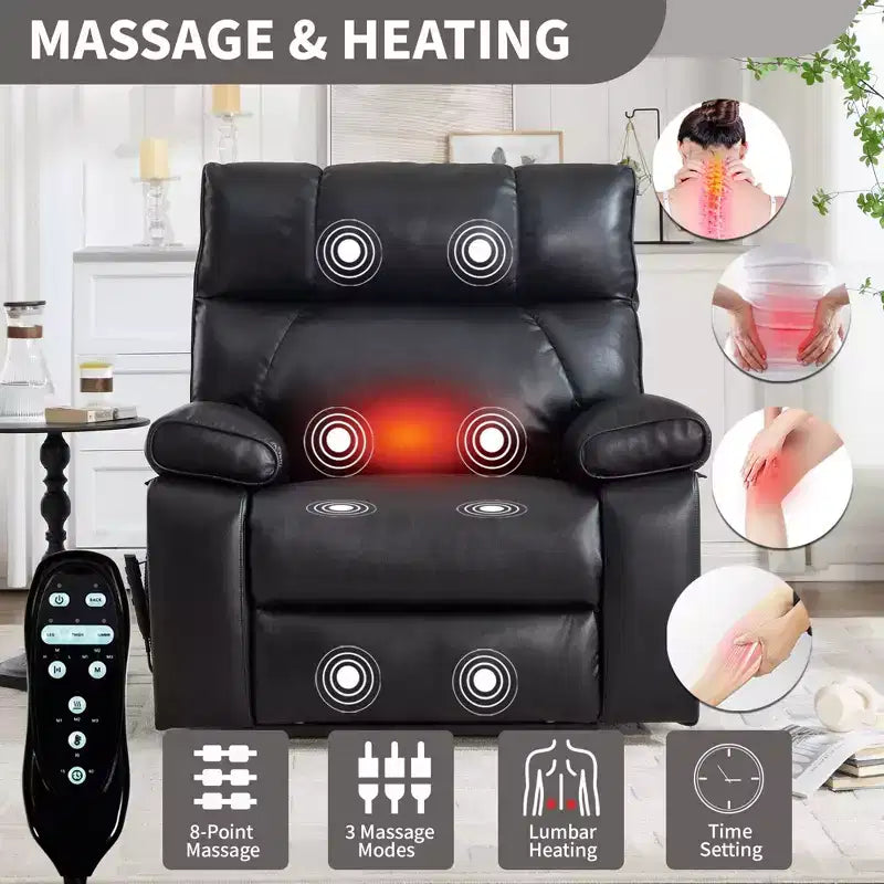 Fauteuil de relaxation motorisé infini en chenille beige avec fonction massage et chauffage