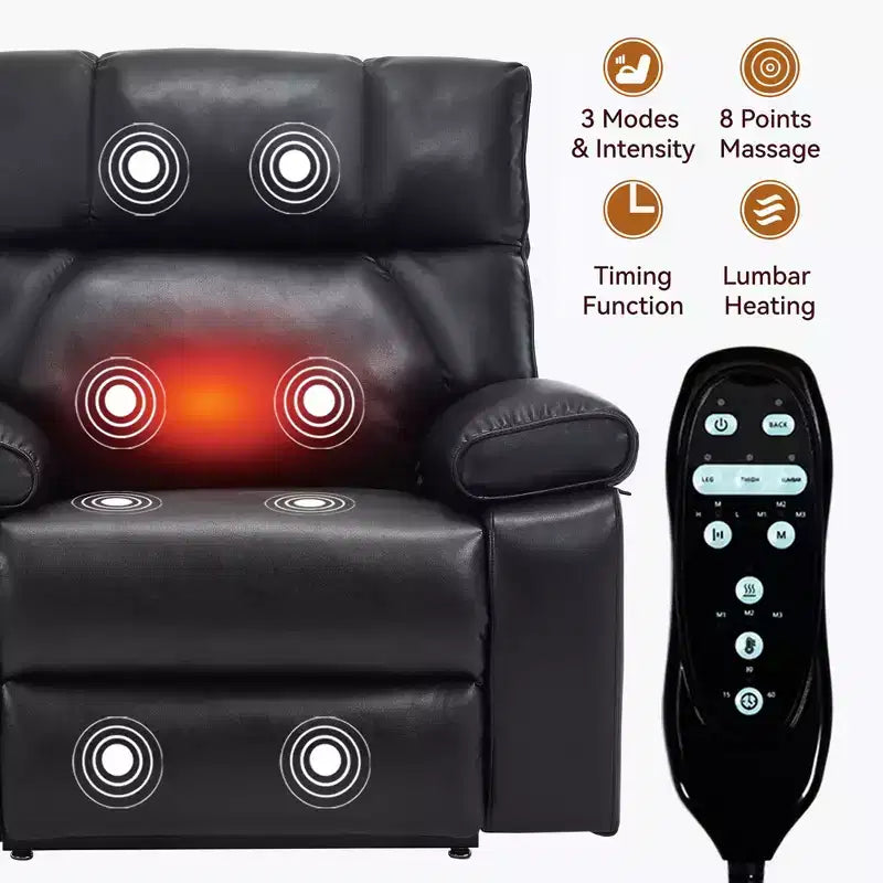 Fauteuil de relaxation motorisé infini en chenille beige avec fonction massage et chauffage