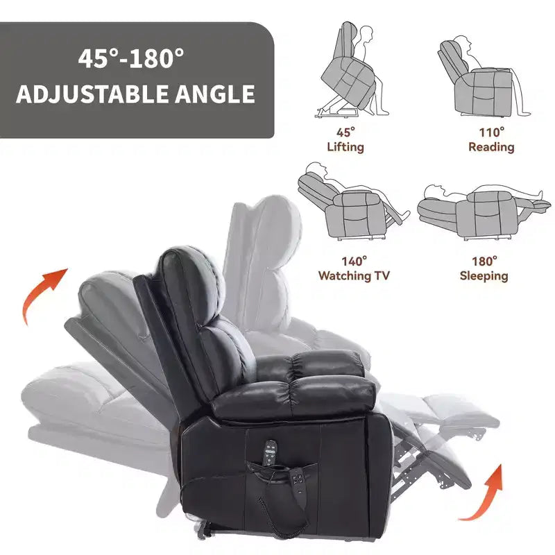 Fauteuil de relaxation motorisé infini en chenille beige avec fonction massage et chauffage