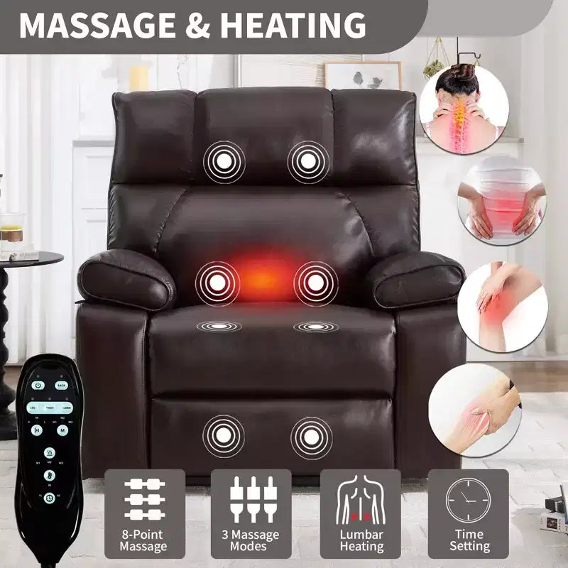 Fauteuil de relaxation motorisé infini en chenille beige avec fonction massage et chauffage