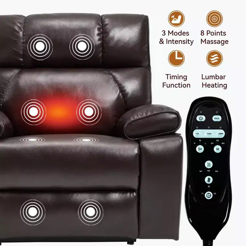 Fauteuil de relaxation motorisé infini en chenille beige avec fonction massage et chauffage