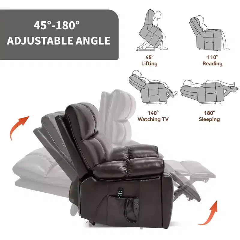 Fauteuil de relaxation motorisé infini en chenille beige avec fonction massage et chauffage