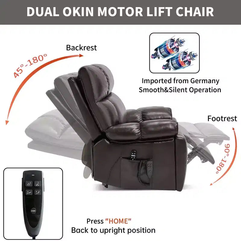 Fauteuil de relaxation motorisé infini en chenille beige avec fonction massage et chauffage