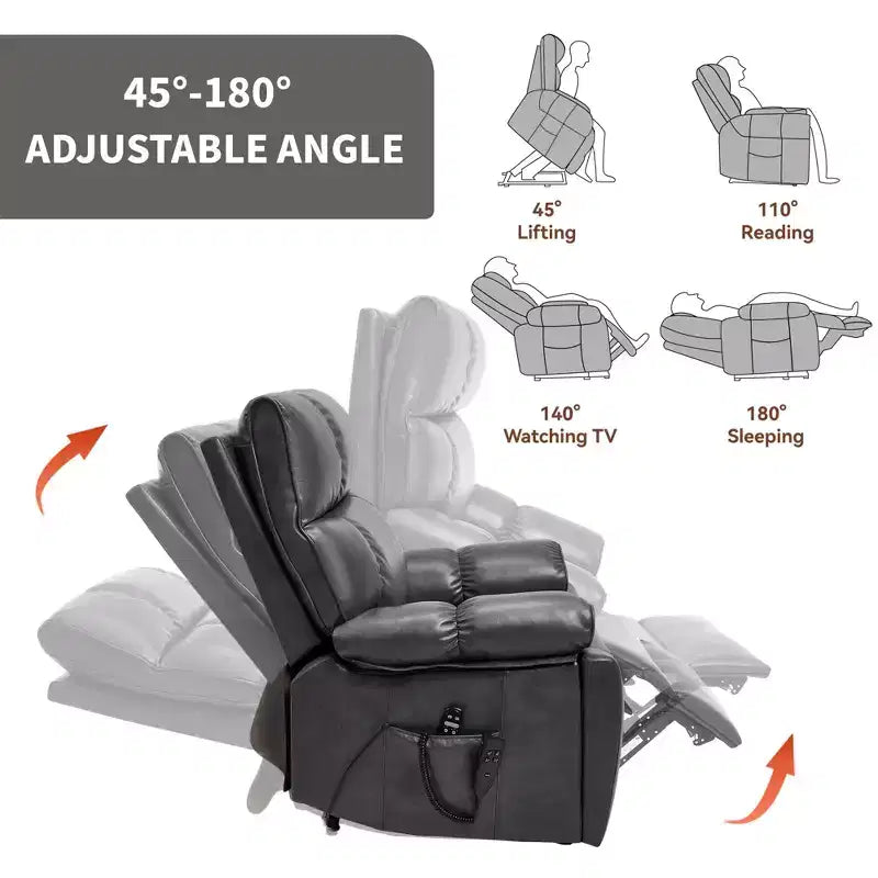 Fauteuil de relaxation motorisé infini en chenille beige avec fonction massage et chauffage