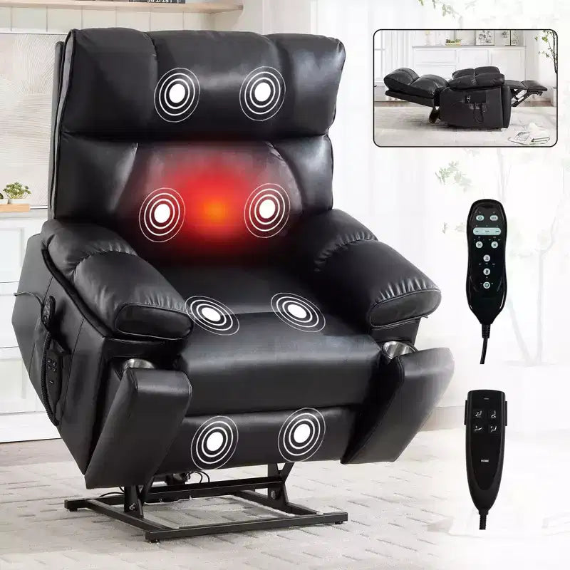 Fauteuil de relaxation motorisé infini en chenille beige avec fonction massage et chauffage