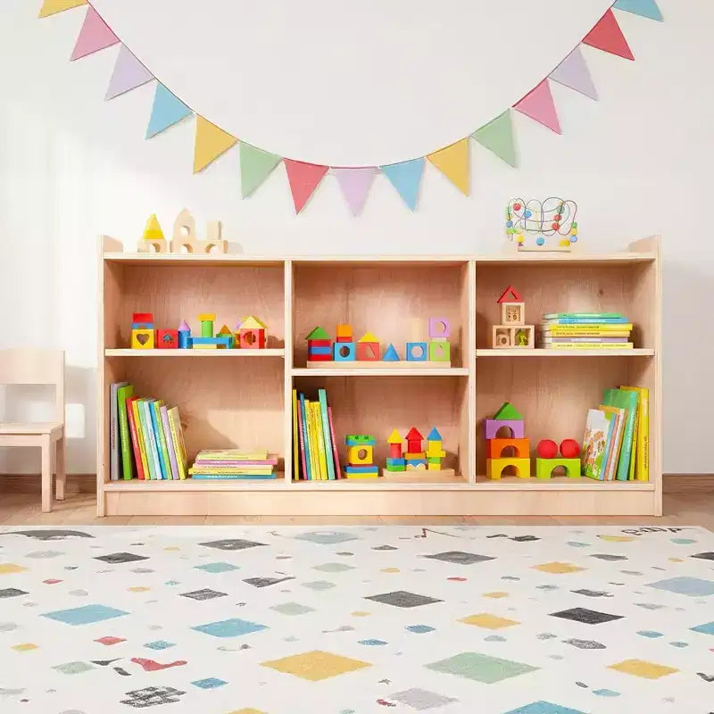 Étagère de rangement en bois à 5 compartiments, organisateur de jouets et de livres avec séparateurs réglables