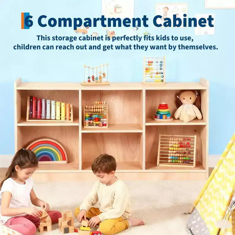 Étagère de rangement en bois à 5 compartiments, organisateur de jouets et de livres avec séparateurs réglables