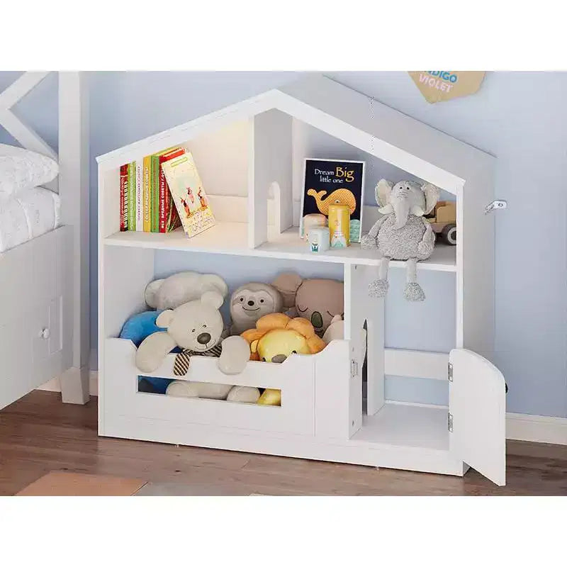 Étagère à livres pour enfants à 2 niveaux avec capteur de mouvement, en bois