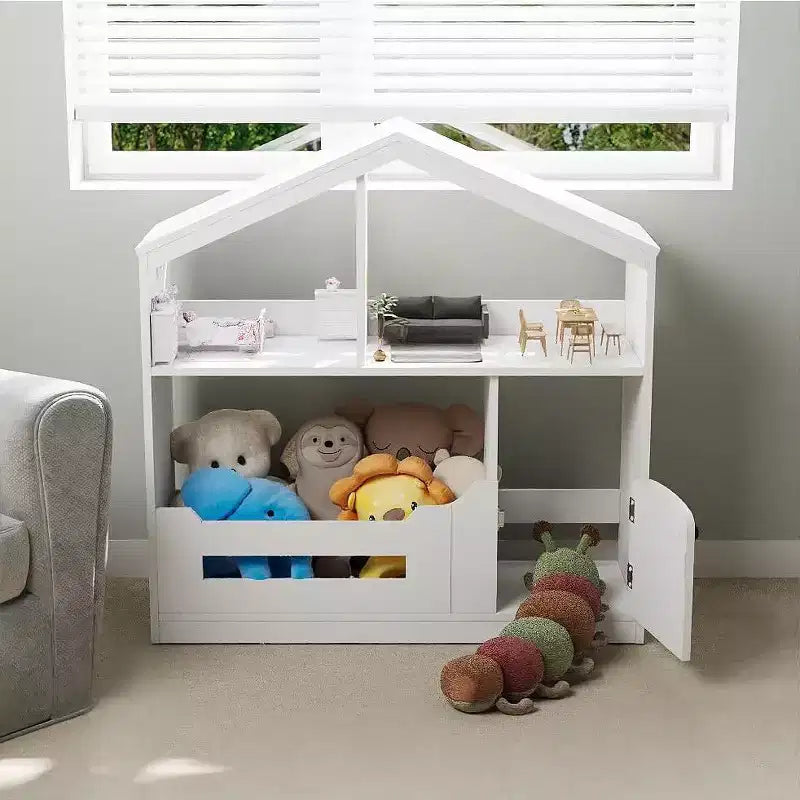 Étagère à livres pour enfants à 2 niveaux avec capteur de mouvement, en bois
