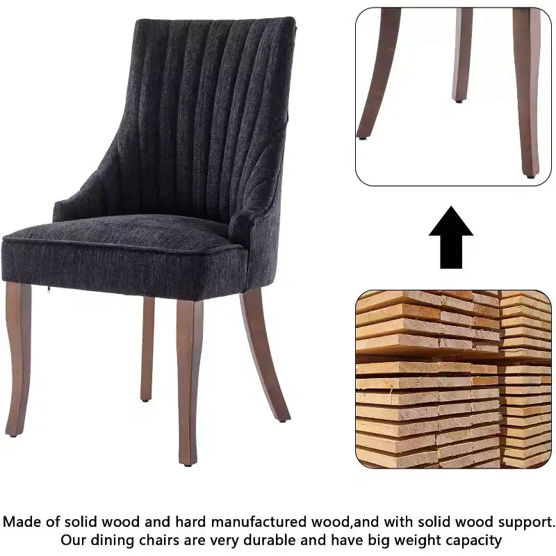 Chaise plissée minimaliste, rembourrage doux pieds en bois massif, usage domestique