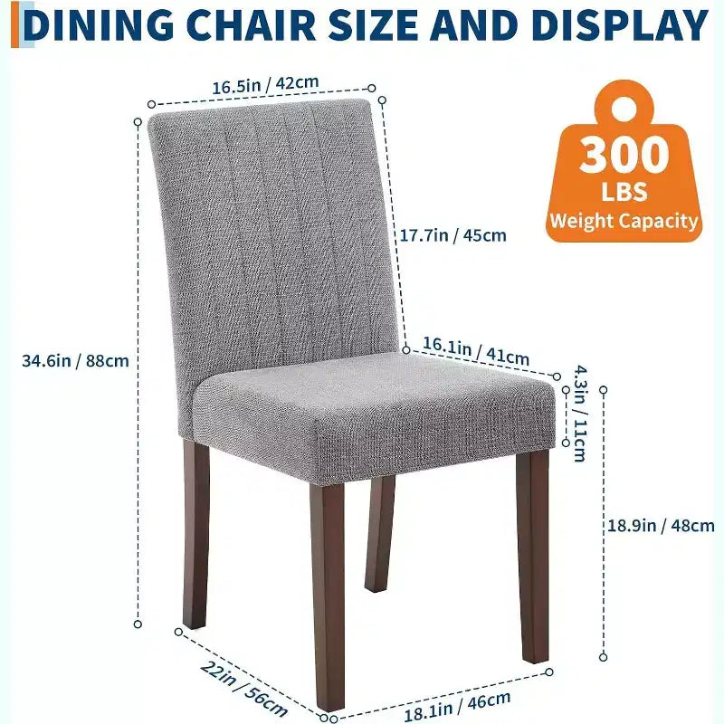 Chaise de salle à manger moderne, assise rembourrée avec pieds en bois robustes pour salle à manger