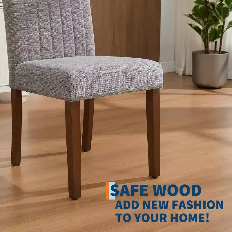 Chaise de salle à manger moderne, assise rembourrée avec pieds en bois robustes pour salle à manger