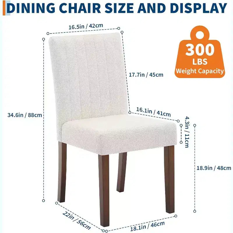 Chaise de salle à manger moderne, assise rembourrée avec pieds en bois robustes pour salle à manger