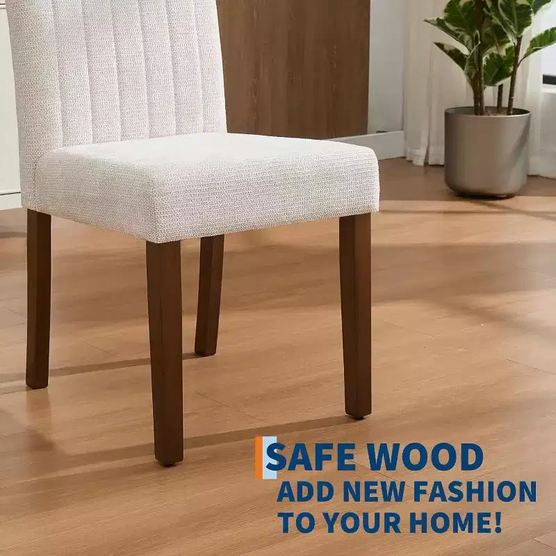 Chaise de salle à manger moderne, assise rembourrée avec pieds en bois robustes pour salle à manger