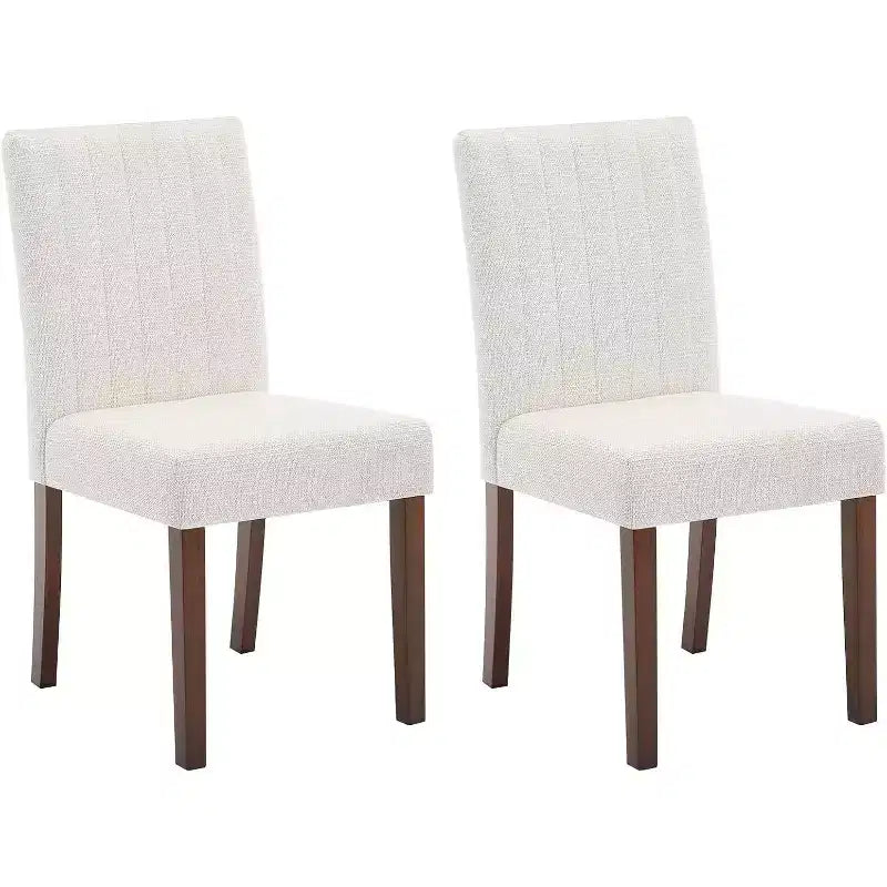 Modern Dining Chair Set of 2 Upholstered Cushion Seats with Sturdy Wood Legs for Dining Room, Restaurant & Kitchen