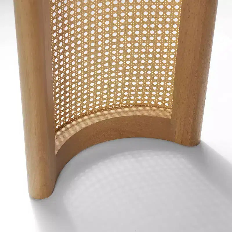 Console ovale avec pieds en cannage, Table de canapé étroite