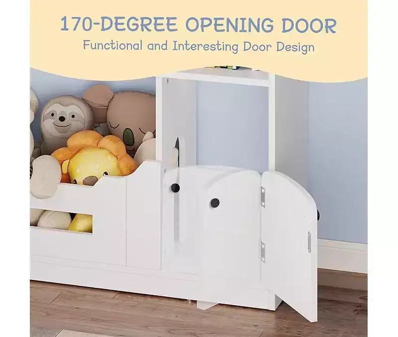Étagère à livres pour enfants, Organisateur de jouets, Bibliothèque en bois pour tout-petits avec lumière à détecteur de mouvement