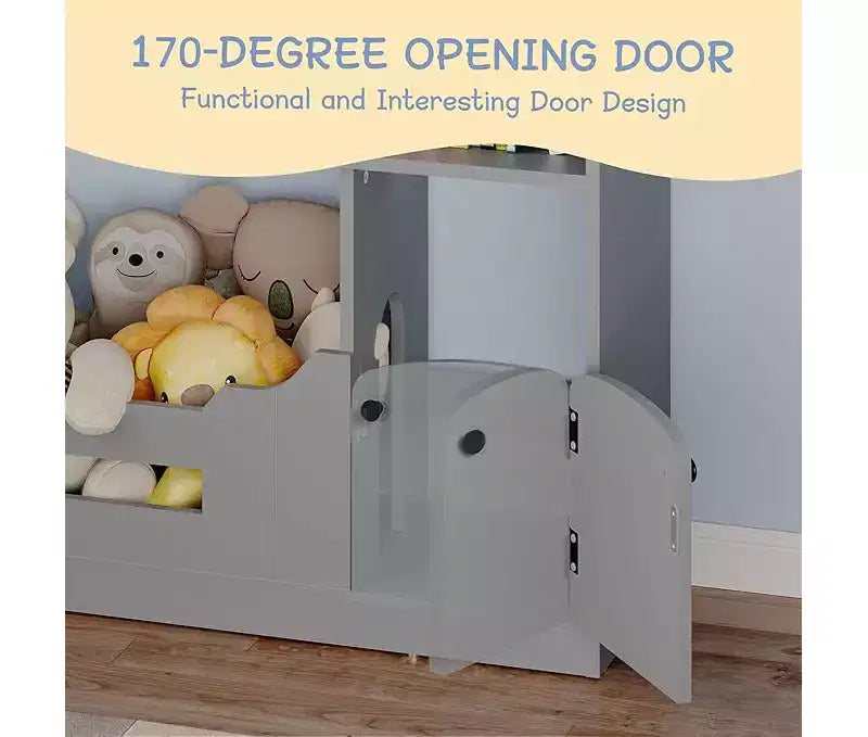 Étagère à livres pour enfants, Organisateur de jouets, Bibliothèque en bois pour tout-petits avec lumière à détecteur de mouvement