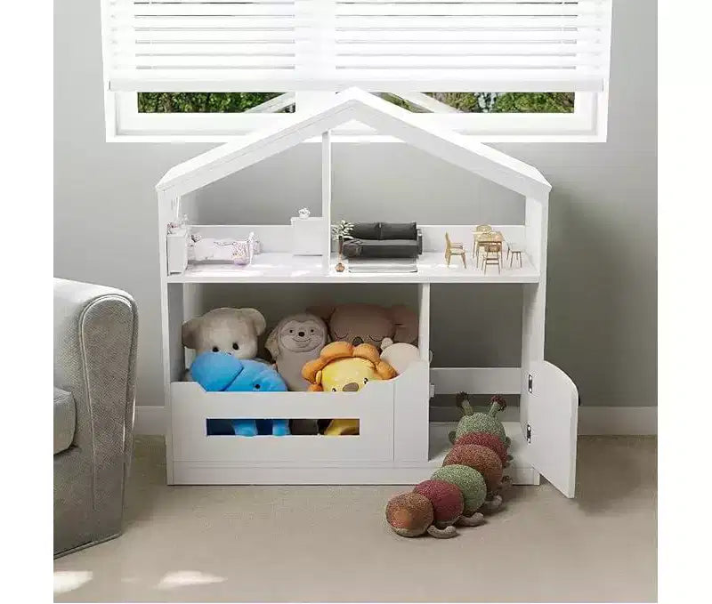 Étagère à livres pour enfants, Organisateur de jouets, Bibliothèque en bois pour tout-petits avec lumière à détecteur de mouvement