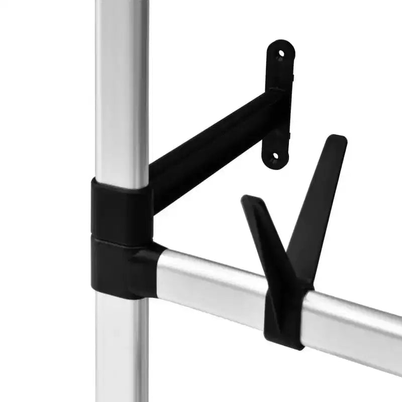 Système de penderie télescopique avec tringles et étagère en aluminium
