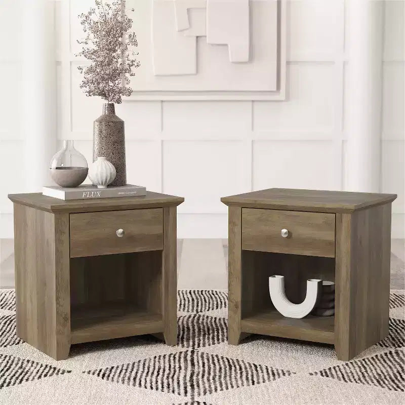 Tables de chevet modernes à 1 tiroir avec rangement ouvert