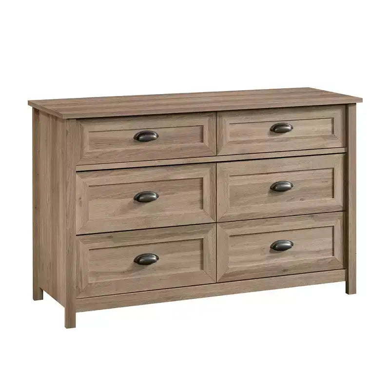GDFStudio Marlow 52 Rustic 6-Drawer Wood Bedroom Dresser