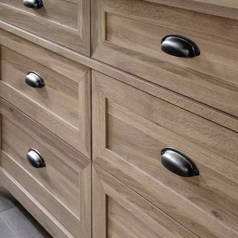 Commode de chambre rustique en bois à 6 tiroirs