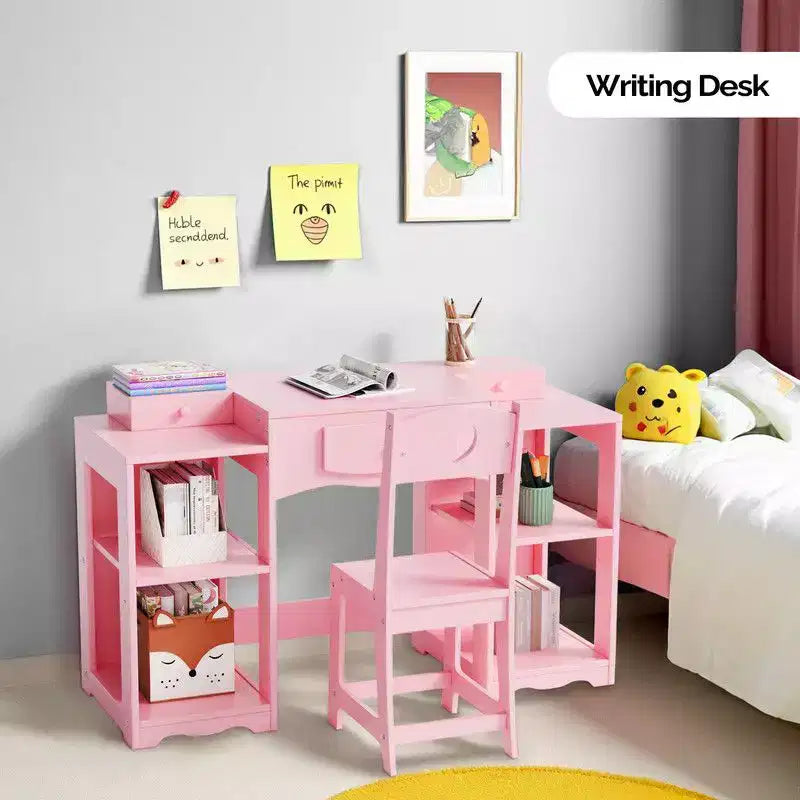 Coiffeuse pour enfants avec meuble de rangement et miroir triple