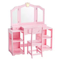 Coiffeuse pour enfants avec meuble de rangement et miroir triple