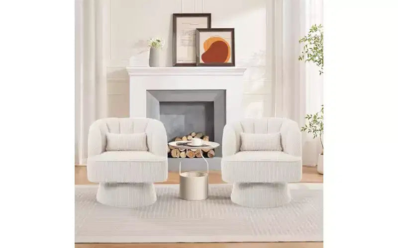 Fauteuil pivotant, Fauteuil d'appoint 360° en velours avec rembourrage épais