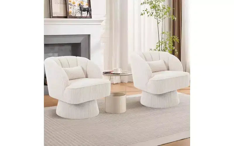 Fauteuil pivotant, Fauteuil d'appoint 360° en velours avec rembourrage épais