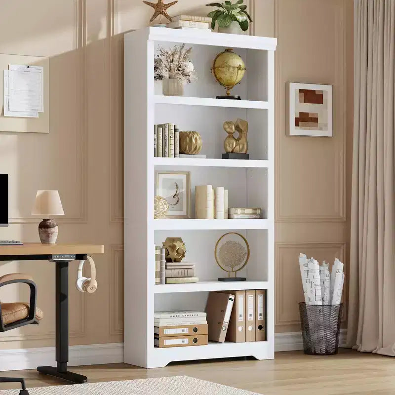 Étagère de ferme à 5 niveaux, bibliothèque haute de 175 cm avec étagères réglables