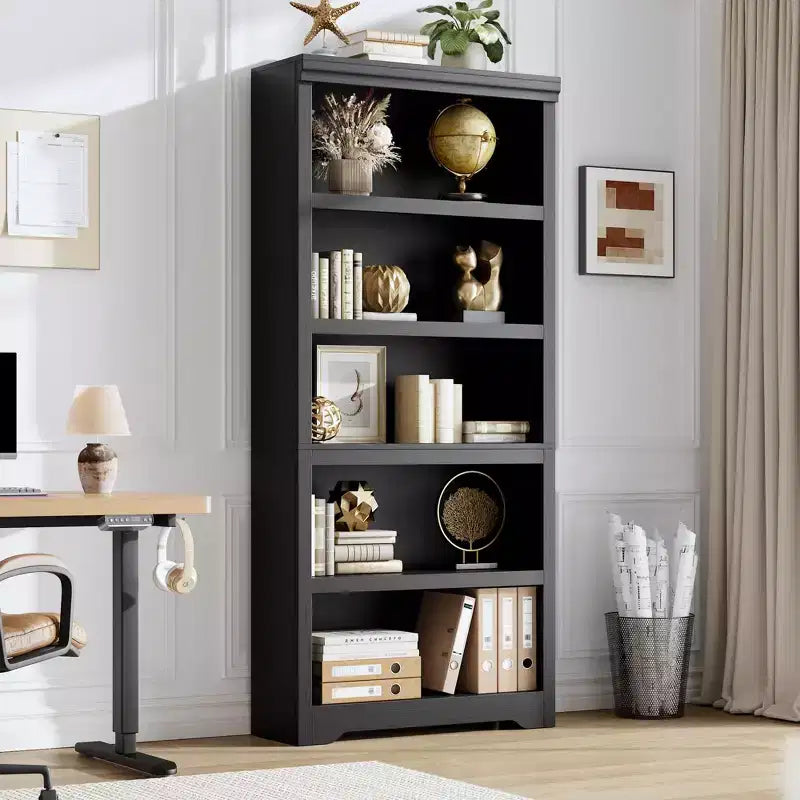 Étagère de ferme à 5 niveaux, bibliothèque haute de 175 cm avec étagères réglables