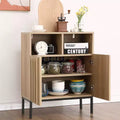 Meuble de buffet avec rangement, buffet de rangement avec 2 portes cannelées