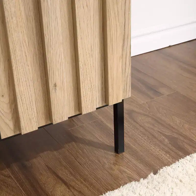 Meuble de buffet avec rangement, buffet de rangement avec 2 portes cannelées