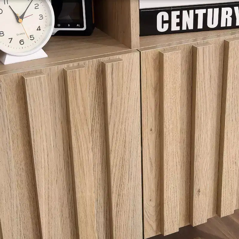 Meuble de buffet avec rangement, buffet de rangement avec 2 portes cannelées