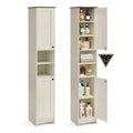 SONGMICS HOME Storage Cabinet, Superfast Toolless Assembly, Slim Tall Standing Cabinet with Adjustable Shelves, Open Compartments, Rustic White